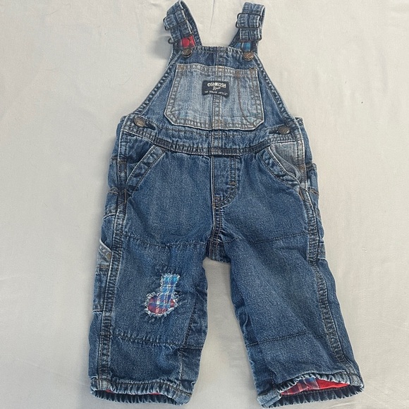 OshKosh B'gosh - Kids Lined Denim Overalls with Patch design - Picture 2 of 6